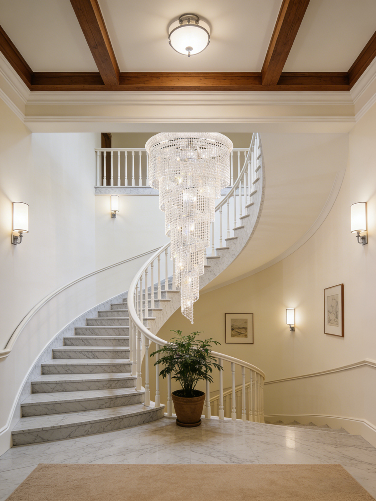 Crystal Stairwell Chandelier 30'' W 72'' H-大吊灯-Jecanoli