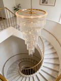 Spiral Chandelier Crystal Lighting in Golden 48'' W 72'' H-大吊灯-Jecanoli