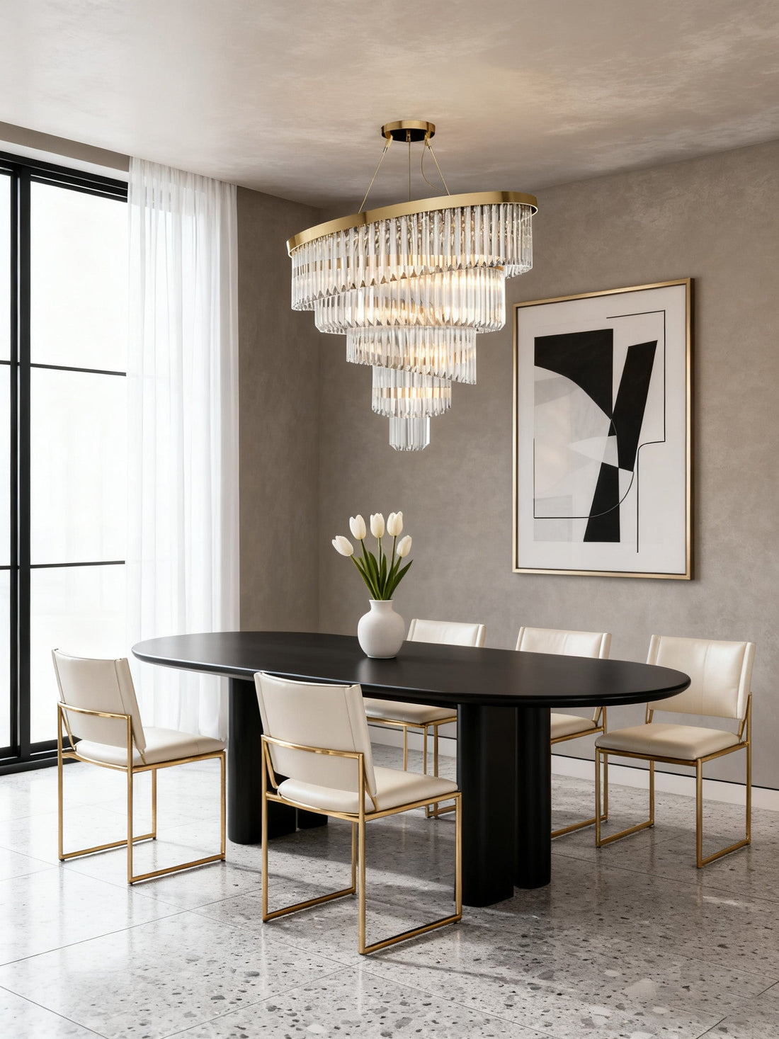 Gold Plated Spiral Crystal Designer Chandelier 39"W 39"H-大吊灯-Jecanoli