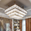39X51 Inch Rectangle Flush Mounted Modern Gold Chandelier for Dining Room-大吊灯-Jecanoli