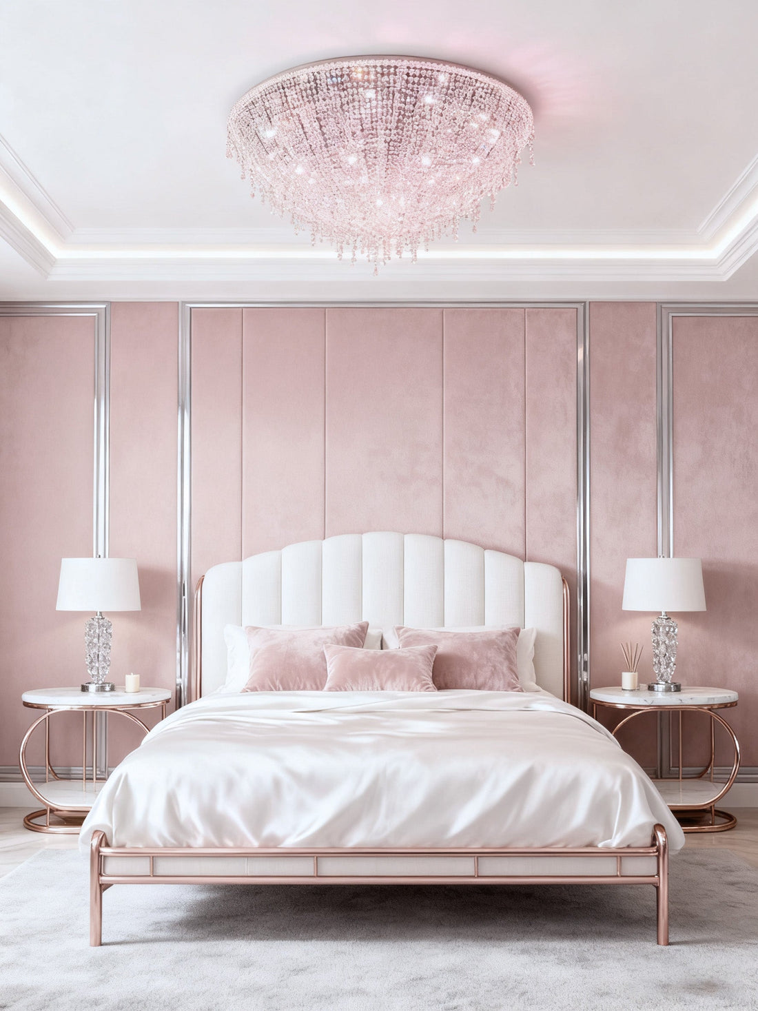 Modern Crystal Chain Chandelier Lighting 47" W 24"H-大吊灯-Jecanoli