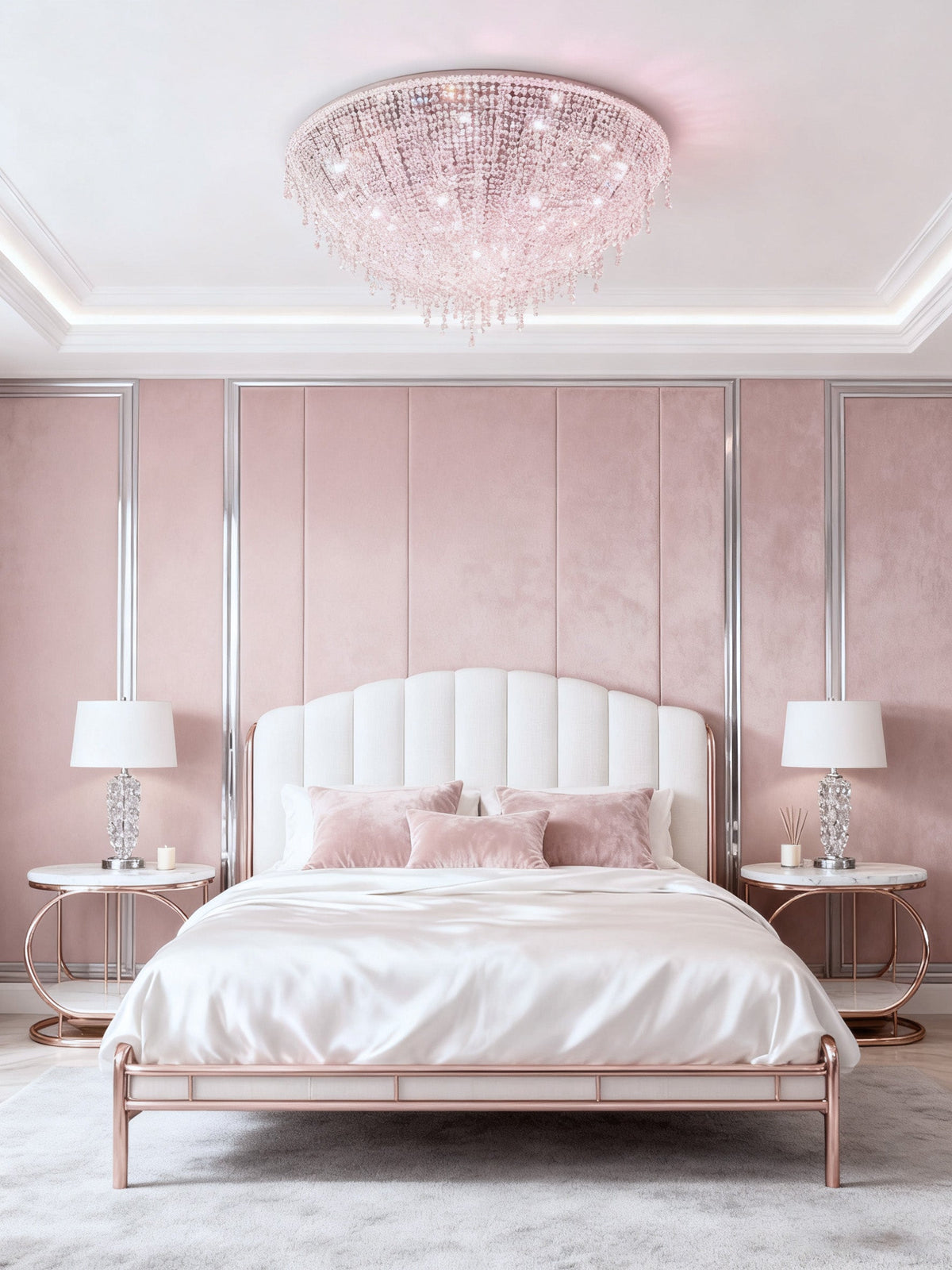 Modern Crystal Chain Chandelier Lighting 47" W 24"H-大吊灯-Jecanoli