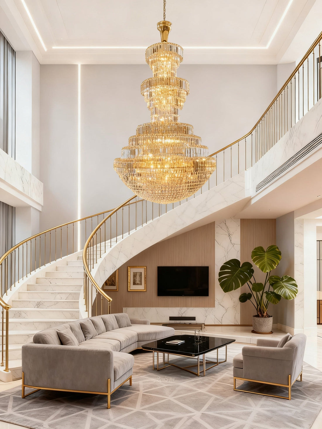 Traditional Large Empire Crystal Chandelier 59"W 98"H-大吊灯-Jecanoli