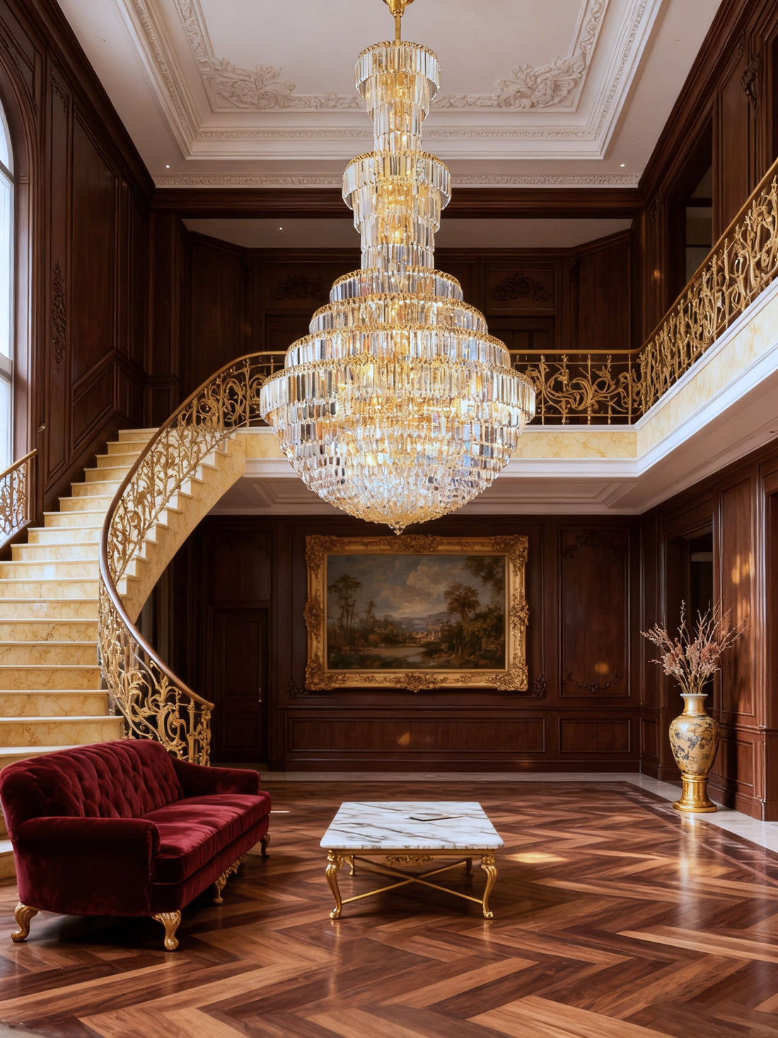 Huge chandelier long foyer chandelier 47"W 79"H-大吊灯-Jecanoli