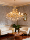 57X53 Inch Two Tiers Candle Style Crystal Chandelier 30 Lights Gold Maria Theresa Chandelier for Dining Room-大吊灯-Jecanoli