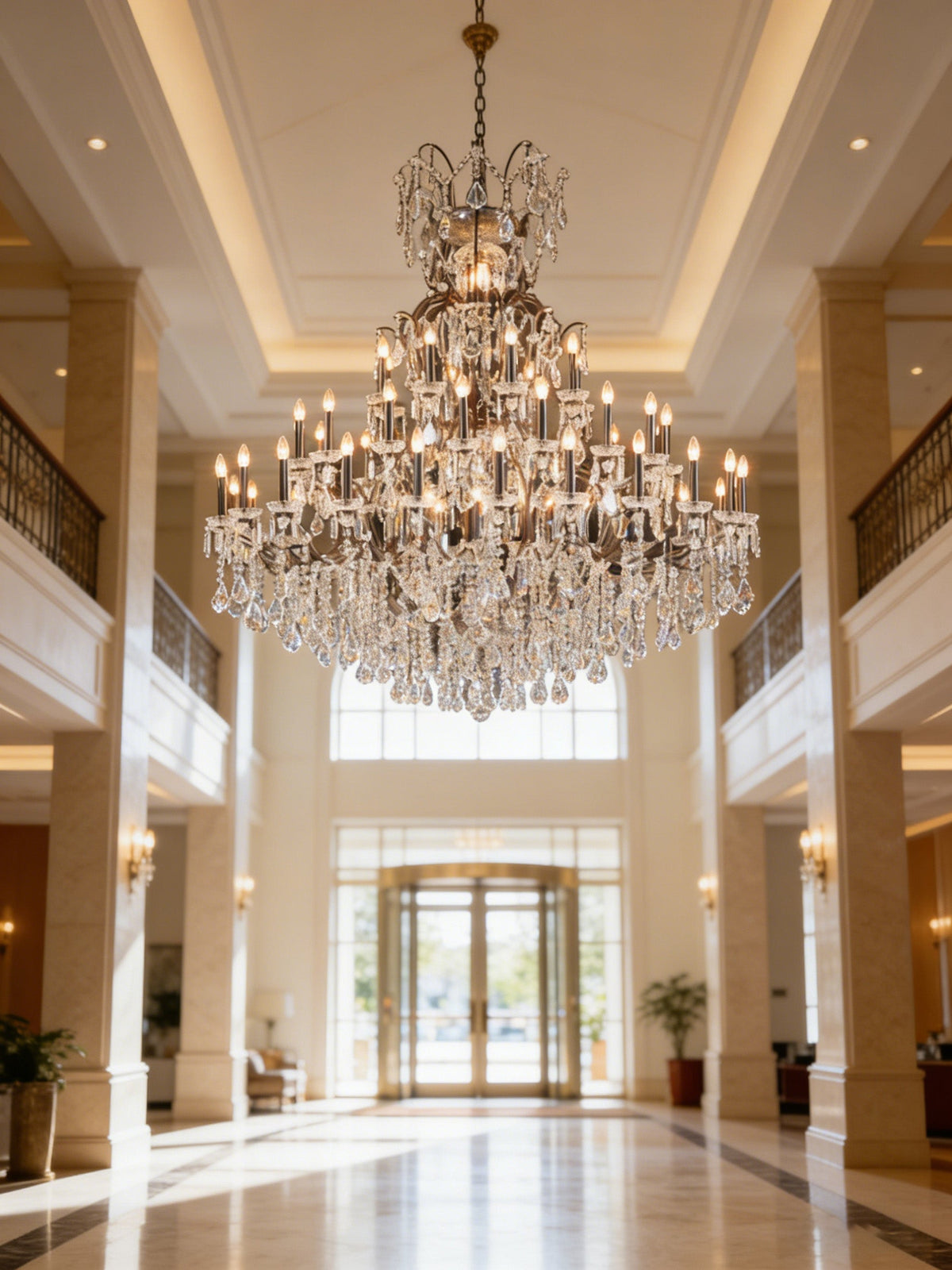 63x71 Inch Big Antique Wrought Iron Crystal Chandelier 48 Lights Luxury Bronze Foyer Lighting-大吊灯-Jecanoli