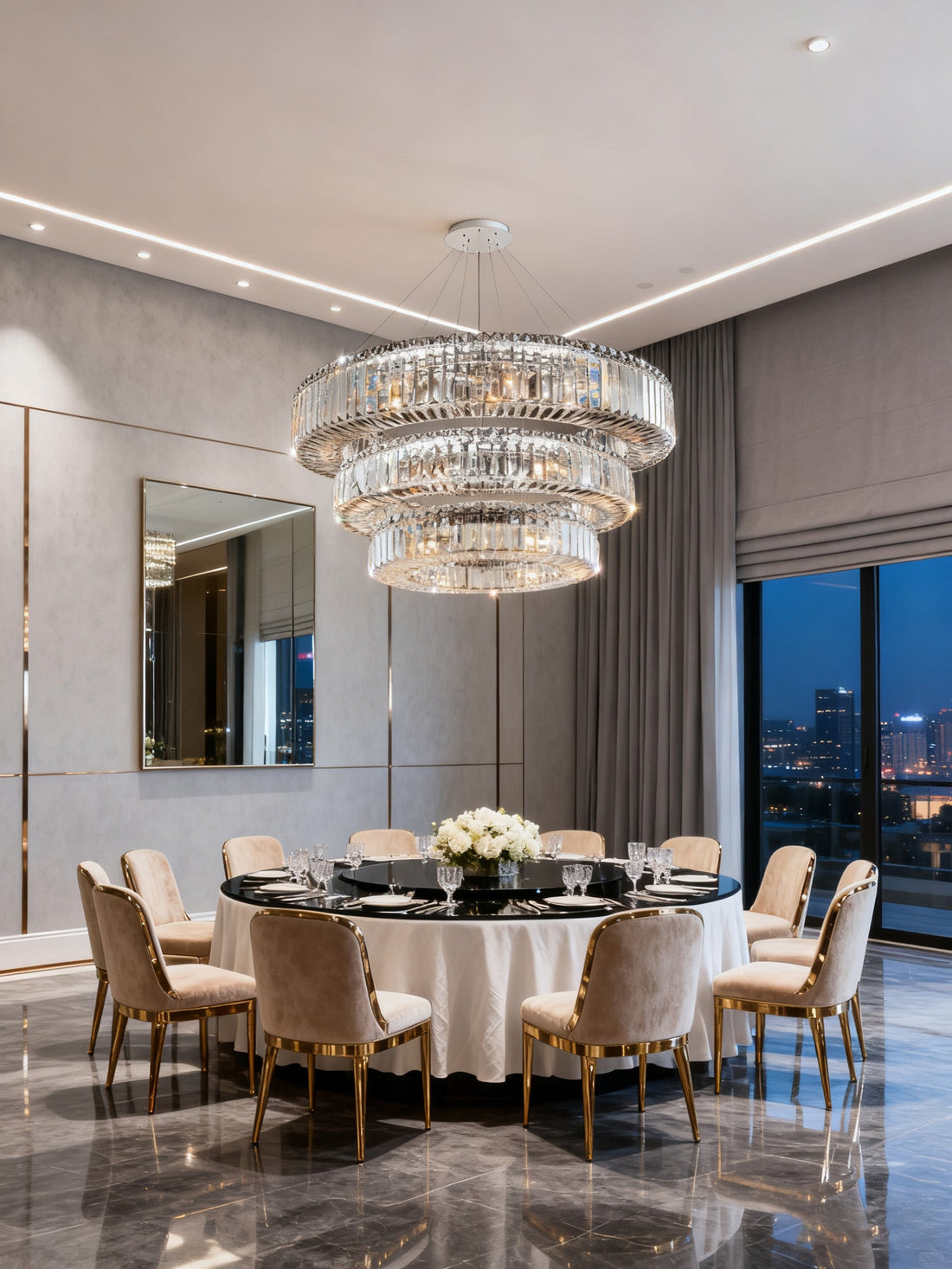 (48+36+24) Inch 3-Ring Modern Crystal Chandelier for Living Room Big Banquet Hall Chandelier Light-大吊灯-Jecanoli