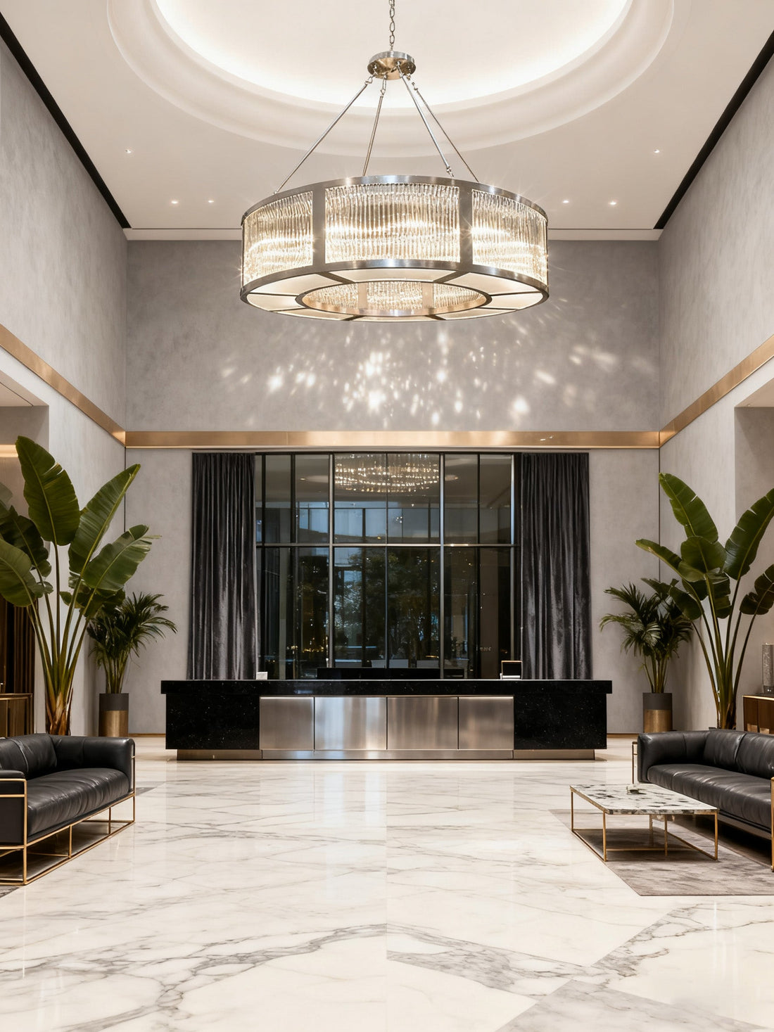 Satin Nickel Clear Glass Rod Modern Chandelier 72"W 17"H-大吊灯-Jecanoli