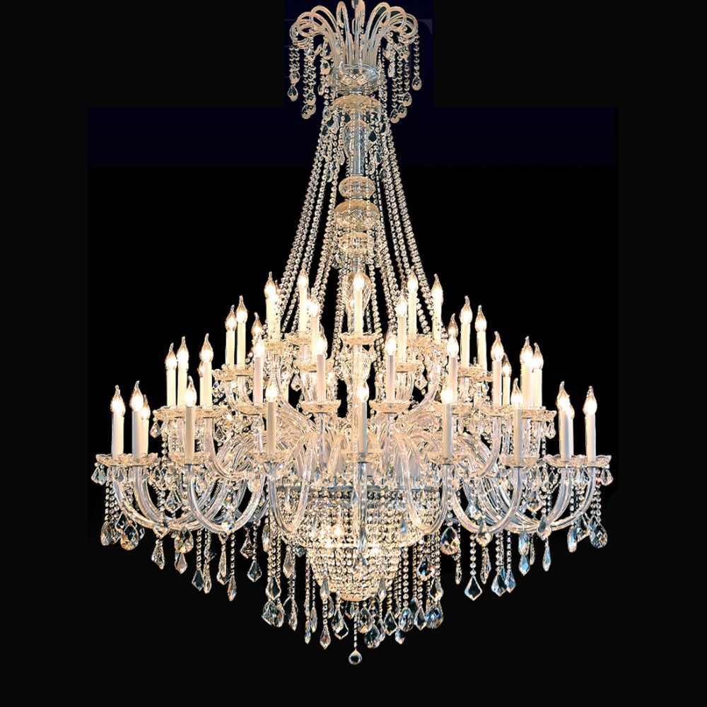65 Lights Big Foyer Crystal Lighting 71X87 Inch Extra Large Chandelier for High Ceilings-大吊灯-Jecanoli