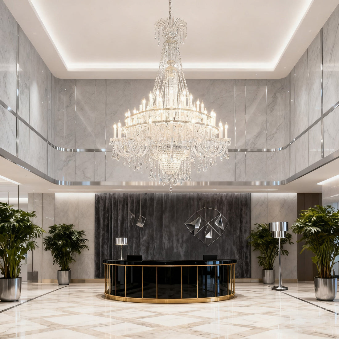 65 Lights Big Foyer Crystal Lighting 71X87 Inch Extra Large Chandelier for High Ceilings-大吊灯-Jecanoli