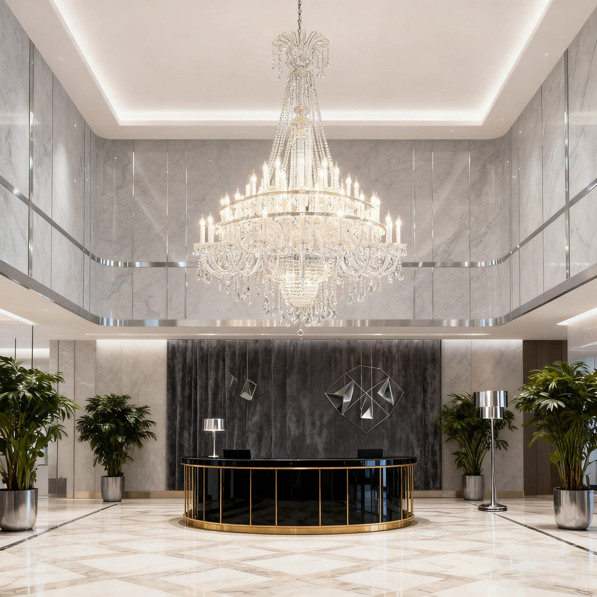 65 Lights Big Foyer Crystal Lighting 71X87 Inch Extra Large Chandelier for High Ceilings-大吊灯-Jecanoli