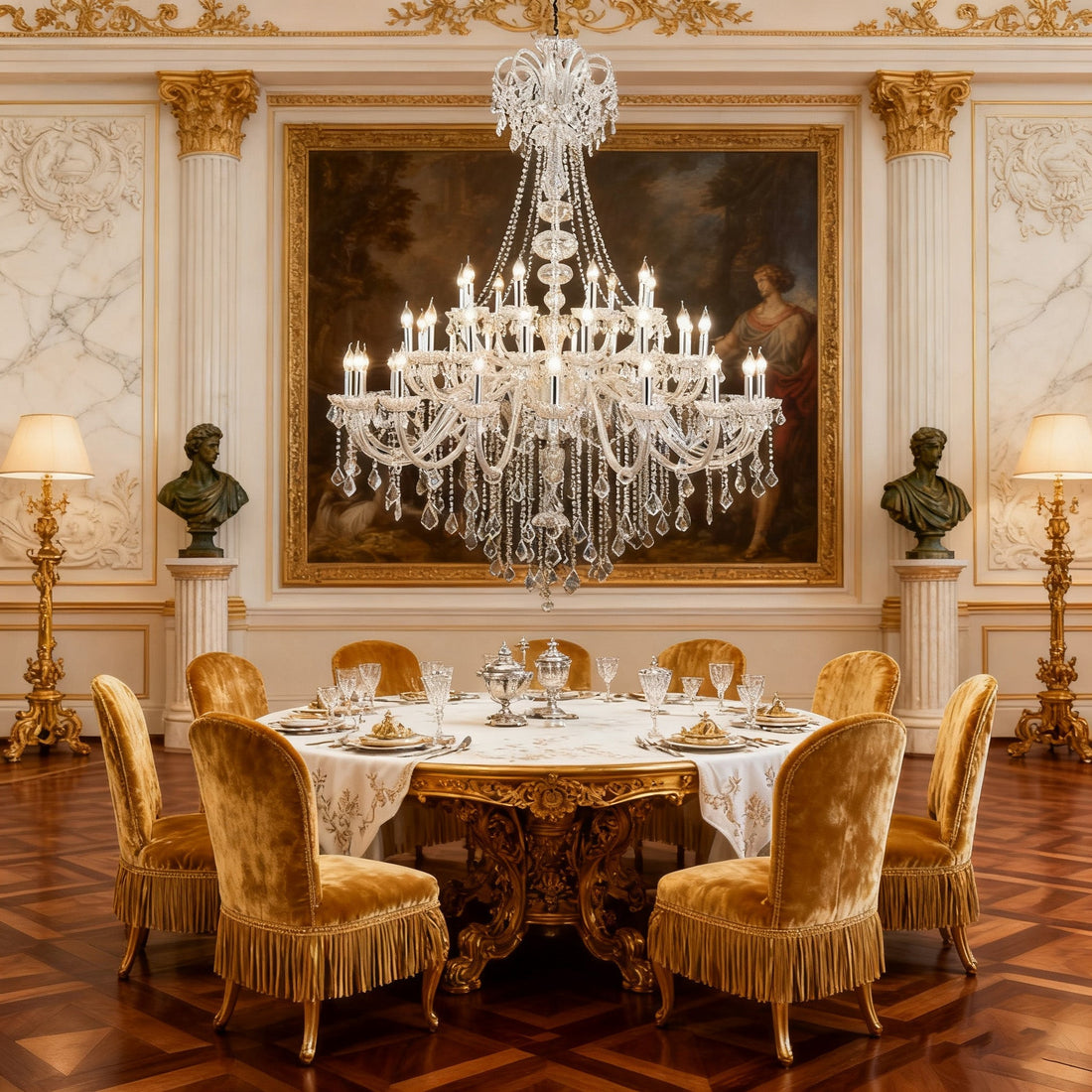 59X75 Inch 3 Tiers Candle Style Crystal Chandelier 45 Lights Big Chandelier for Living Room-大吊灯-Jecanoli