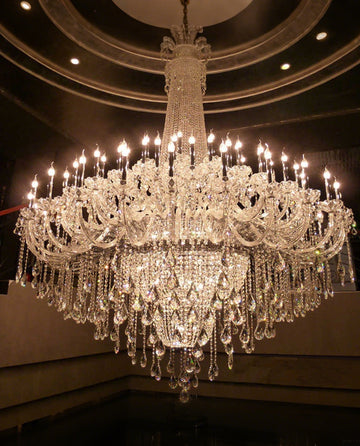 European Style Crystal Chandelier Two-Storey Foyer Chandelier 71"W 87"H-大吊灯-Jecanoli