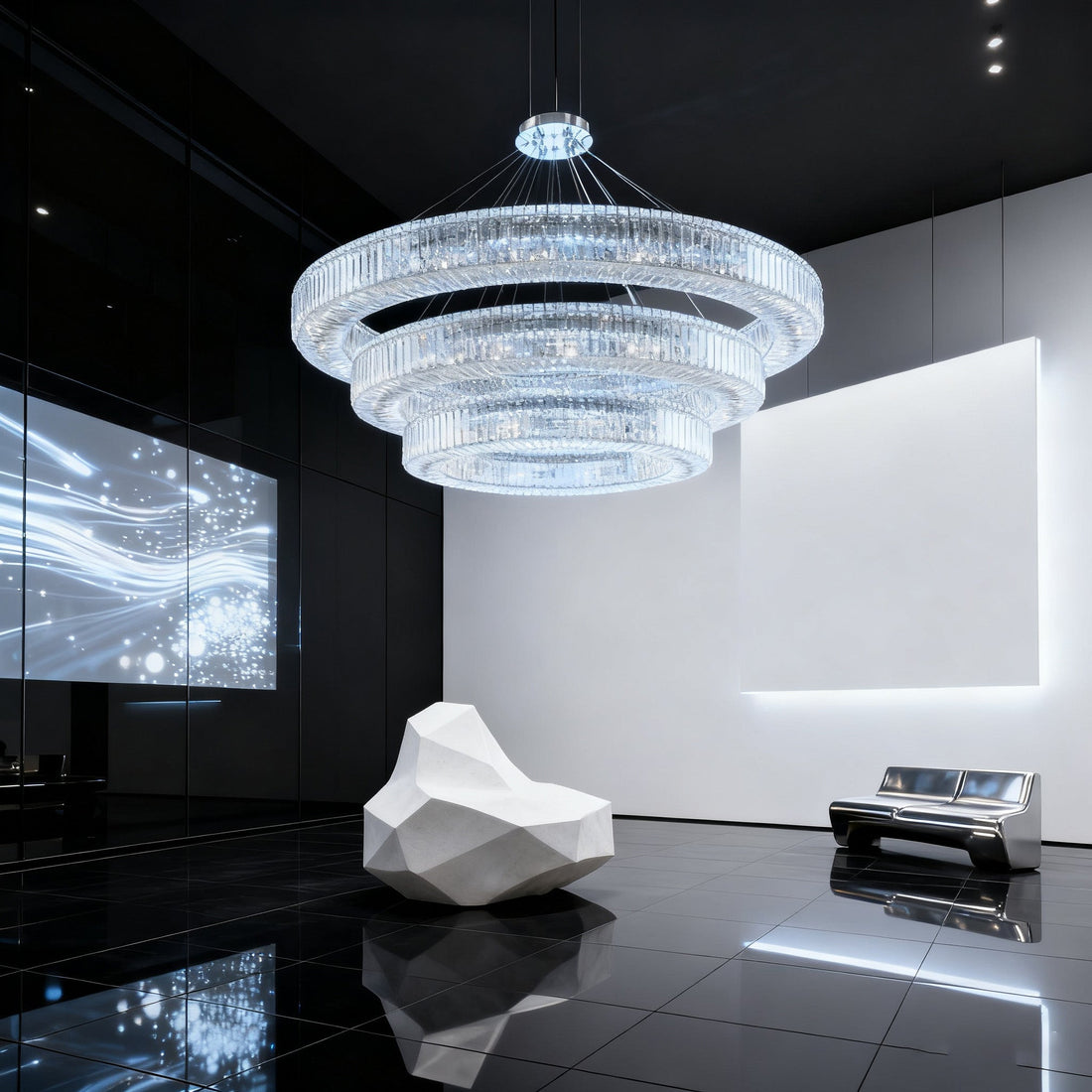 (60+47+36) Inch 3-Ring Modern Crystal Chandelier for Living Room Big Banquet Hall Chandelier Light-大吊灯-Jecanoli