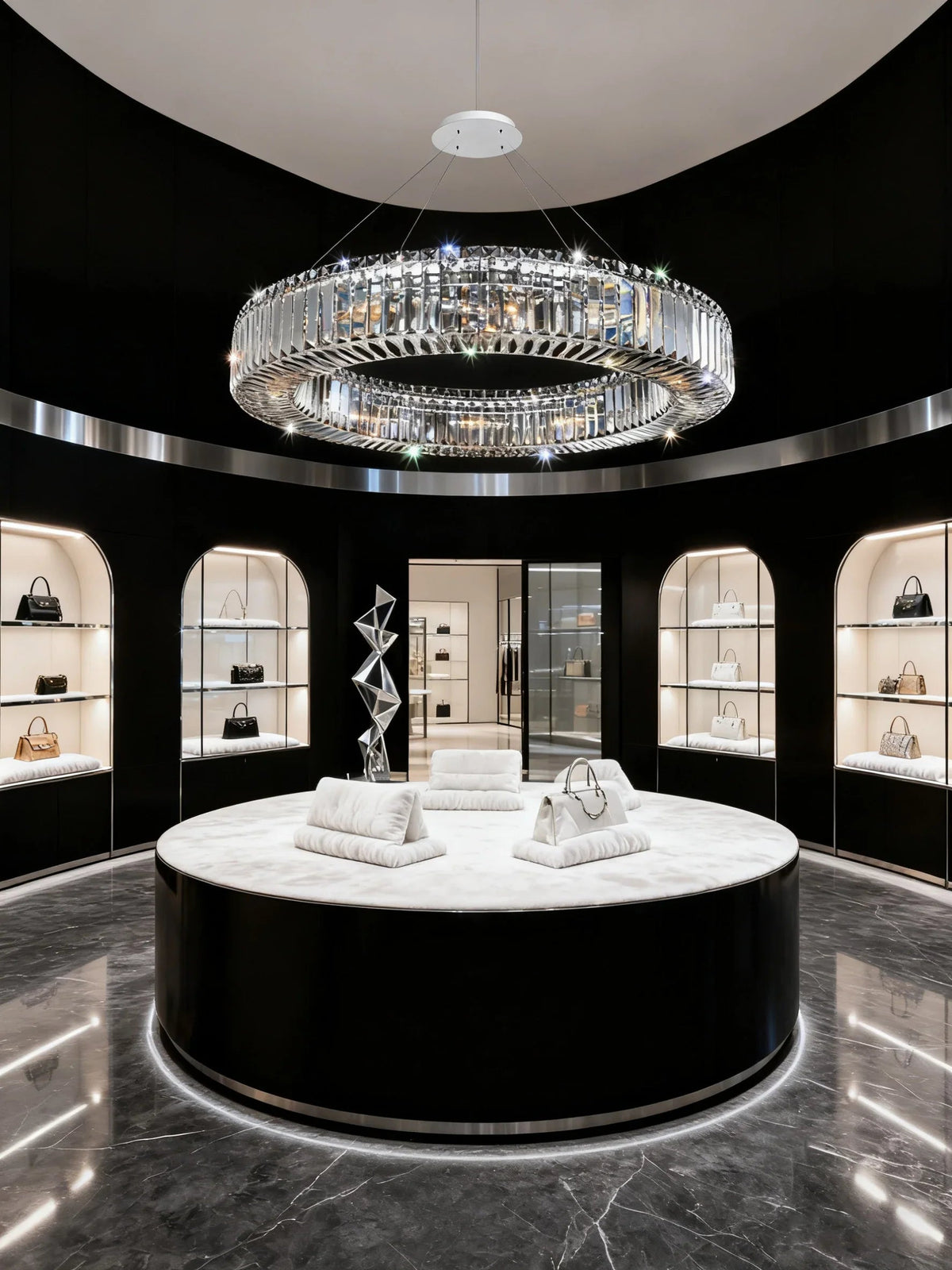 36 Inch Round Ring Chandelier Modern Crystal Chandelier for Bedroom-现代灯-Jecanoli