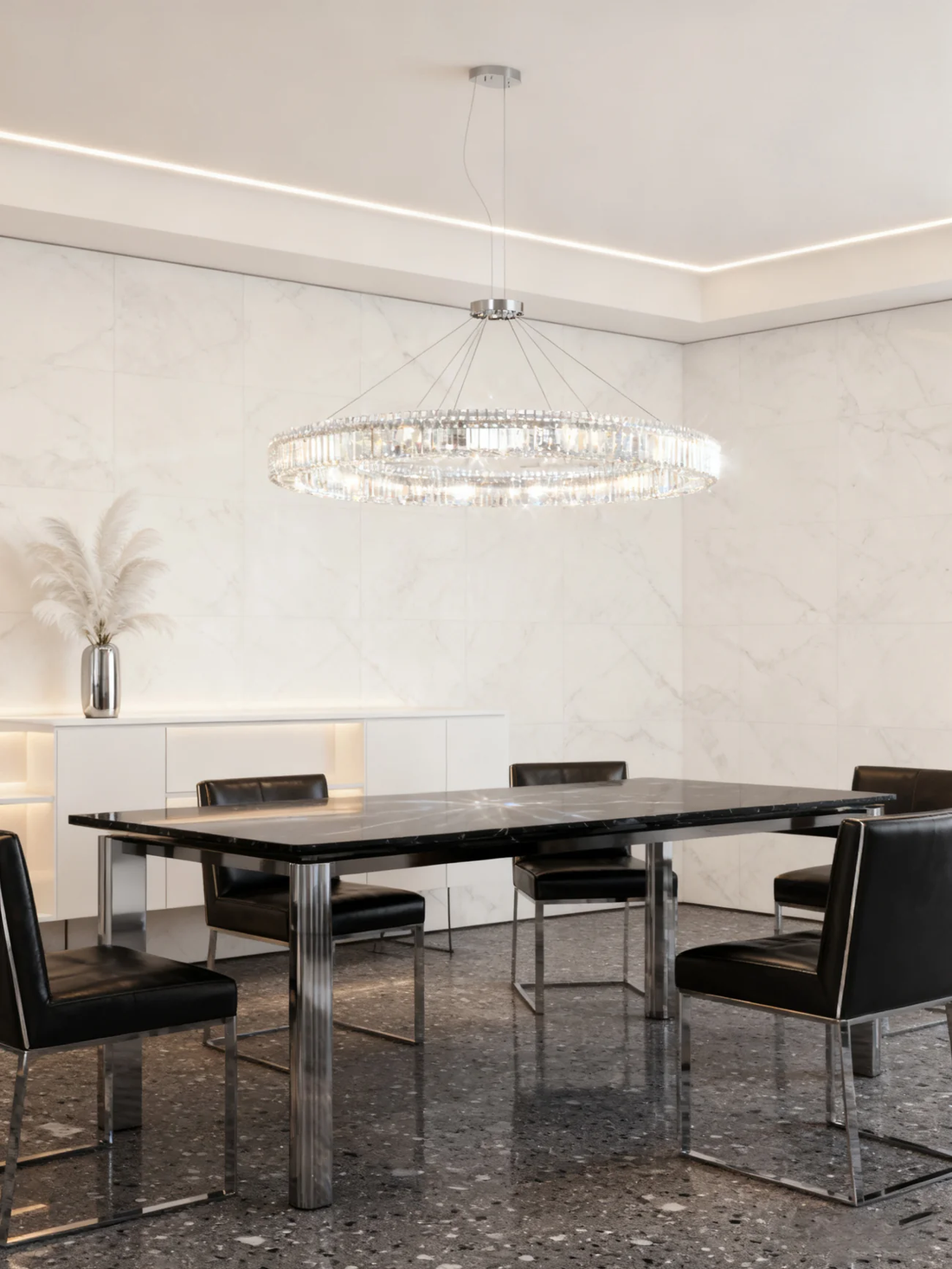 72 Inch One Tier Round Pendant 72"W 4"H-大吊灯-Jecanoli