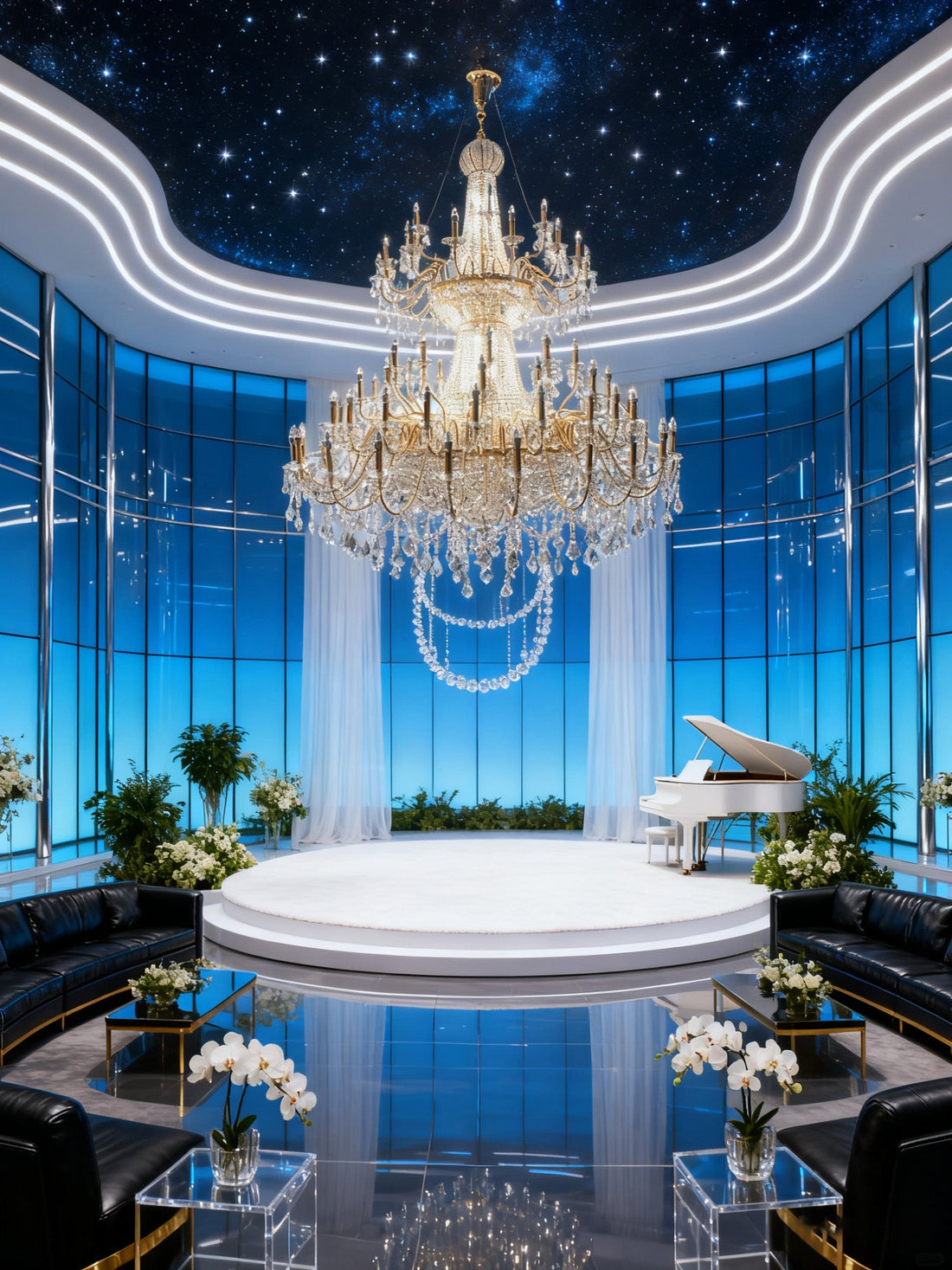 7ft Wide Large Gold Crystal Chandelier for Foyer 83"W 98"H-大吊灯-Jecanoli
