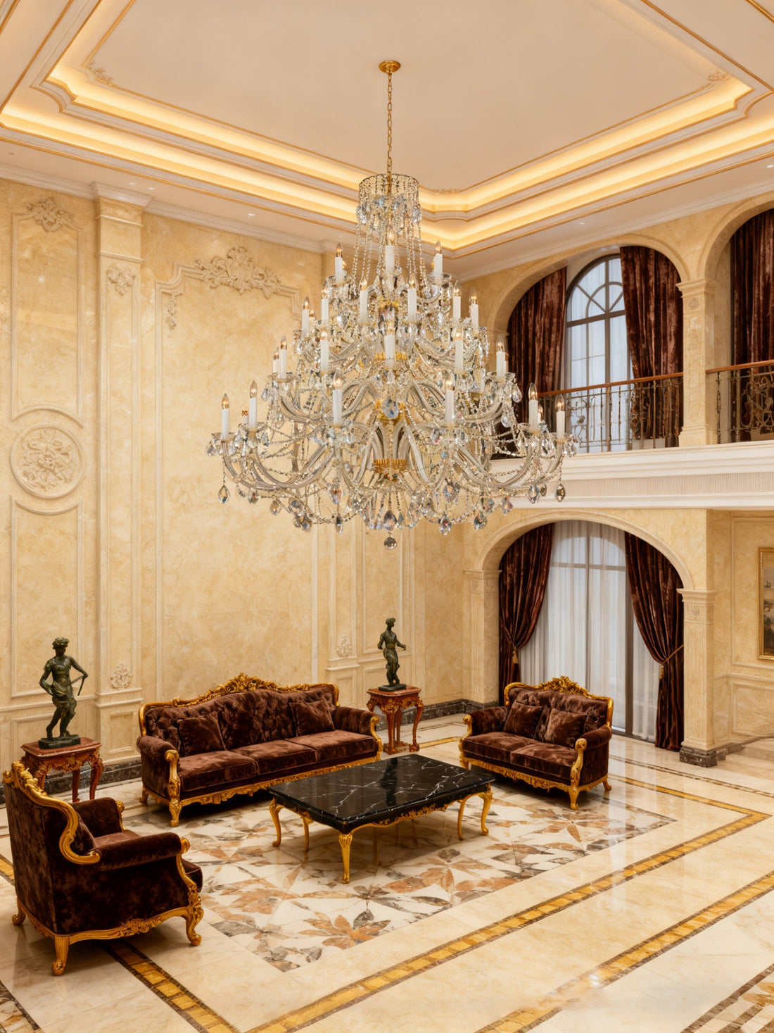 42 Lights Oversized Bohemia Style Crystal Chandelier 63"W 65"H-大吊灯-Jecanoli