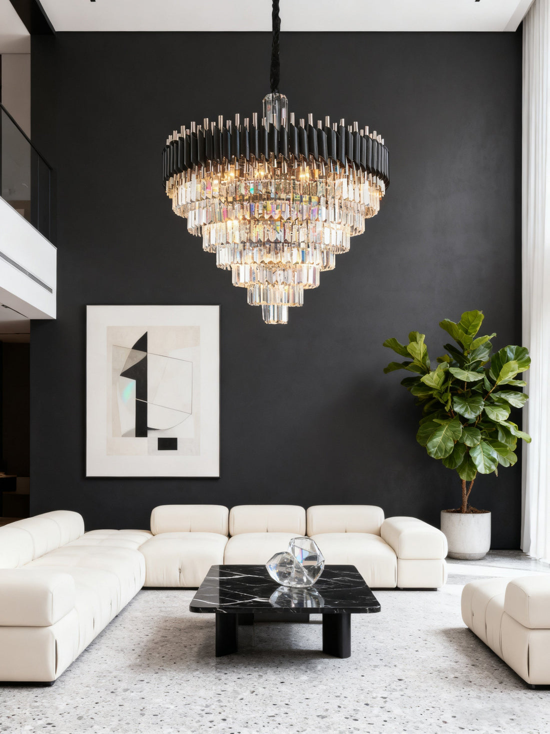 40 Inch Luxury Modern Round Crystal Chandelier Lighting for Living Room-大吊灯-Jecanoli