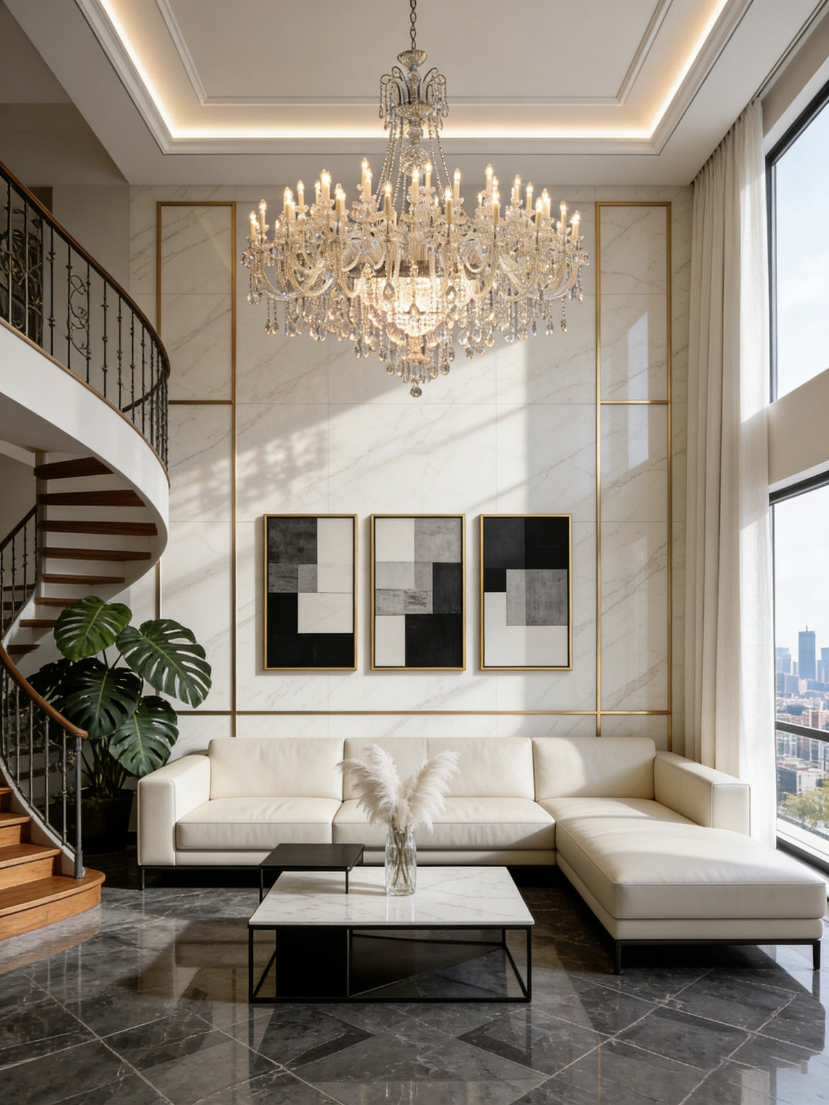 79 Lights Big Crystal Chandelier for Event Hall 85"W 94"H-大吊灯-Jecanoli