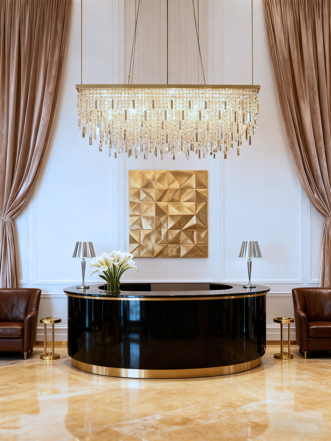 Modern Crystal Ceiling Chandelier 24"W 20"H-大吊灯-Jecanoli