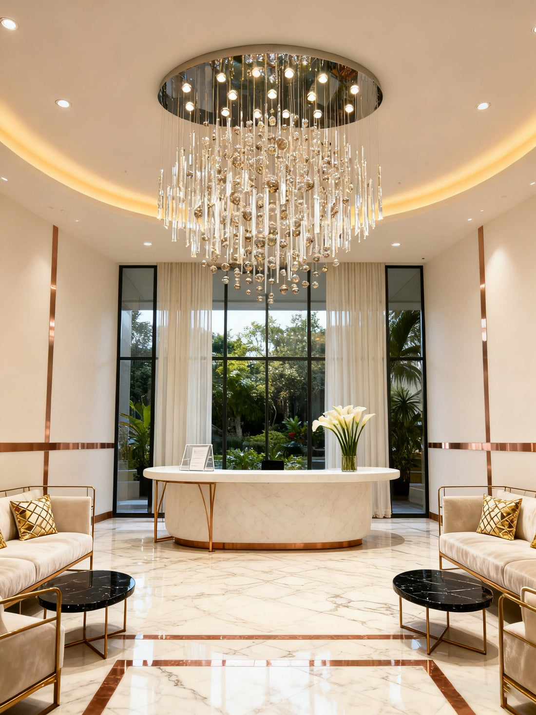 59'' Oval Chandelier for Dining Room Big Modern Glass Bubble Chandelier-大吊灯-Jecanoli