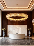 79 Inch Round Huge Looop Chandelier Hanging Modern Crystal Chandelier-大吊灯-Jecanoli