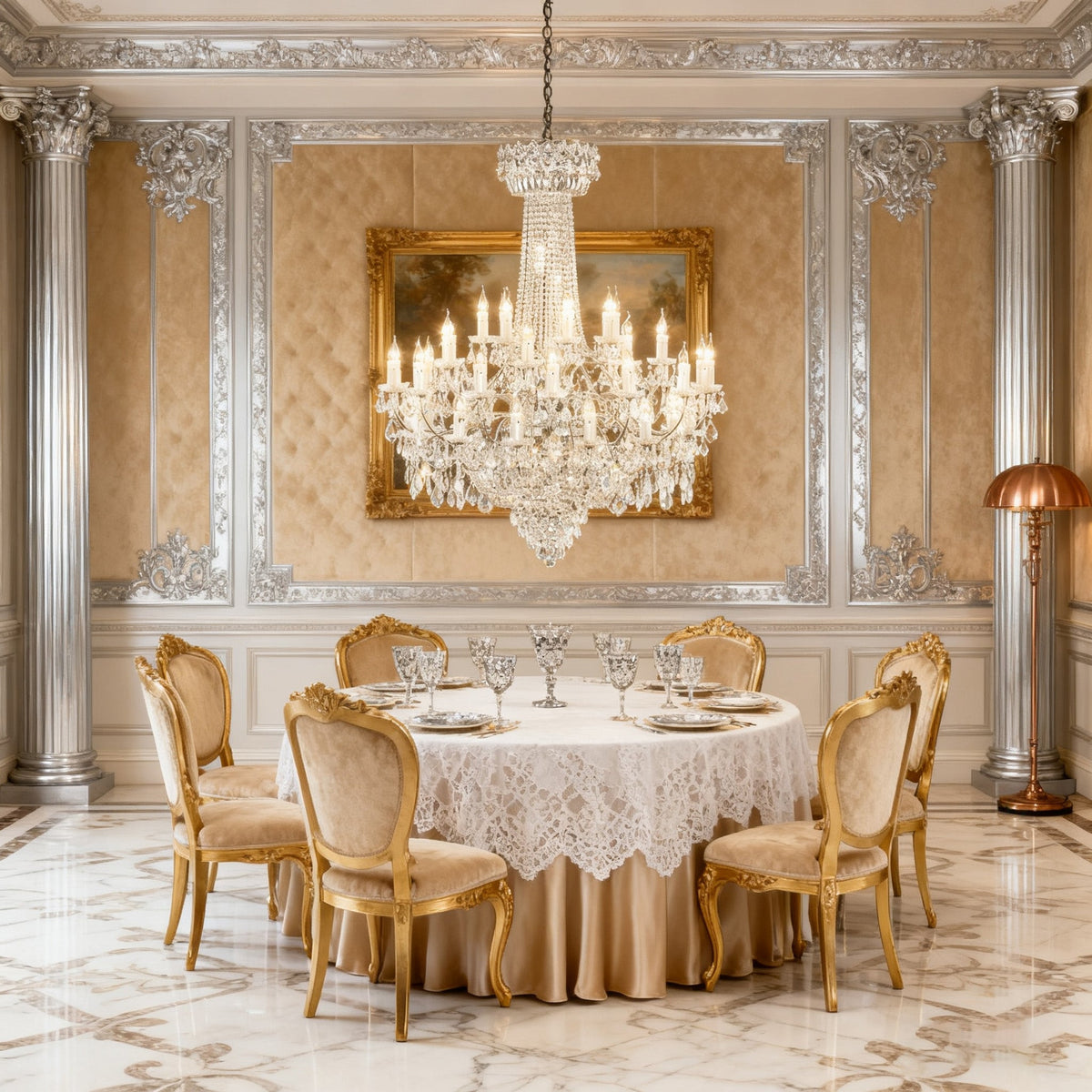 47 Inch Foyer Chandelier Lighting Elegant Big Chrome Chandelier-大吊灯-Jecanoli