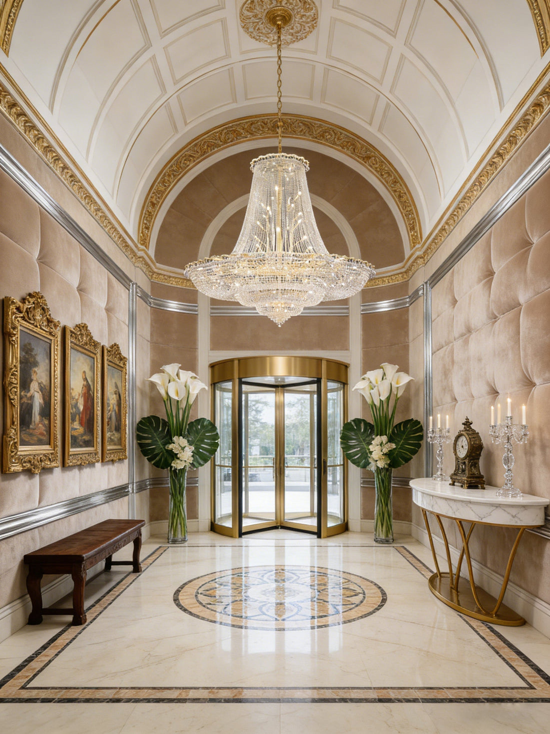 79X69 Inch Extra Wide Chandelier Large Gold Crystal Foyer Lighting-大吊灯-Jecanoli