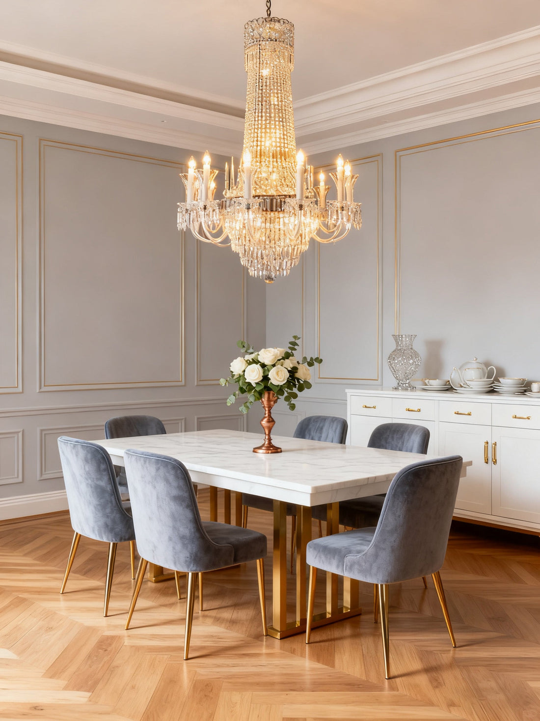 48 Inch French Empire K9 Crystal Chandelier 47"W 60"H-大吊灯-Jecanoli