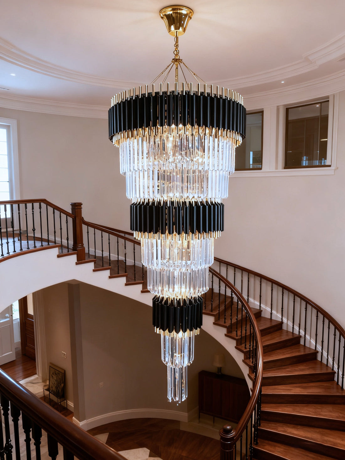 55 Inch Tall Modern Staircase Chandelier 47"W 60"H-大吊灯-Jecanoli