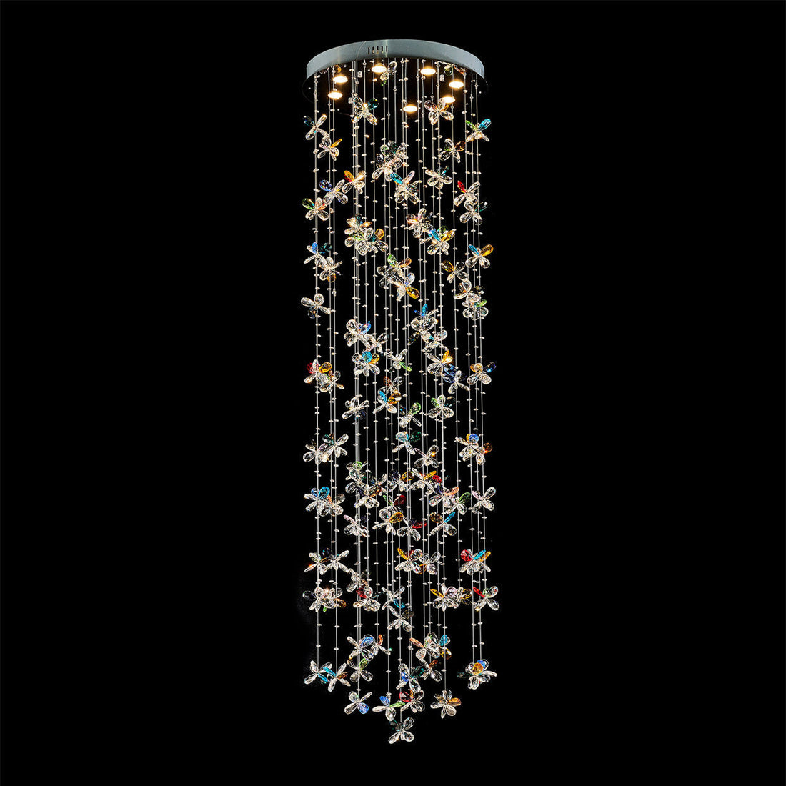 79'' Long Staircase Chandelier Modern Sparkling Crystal Lighting for High Ceilings-大吊灯-Jecanoli