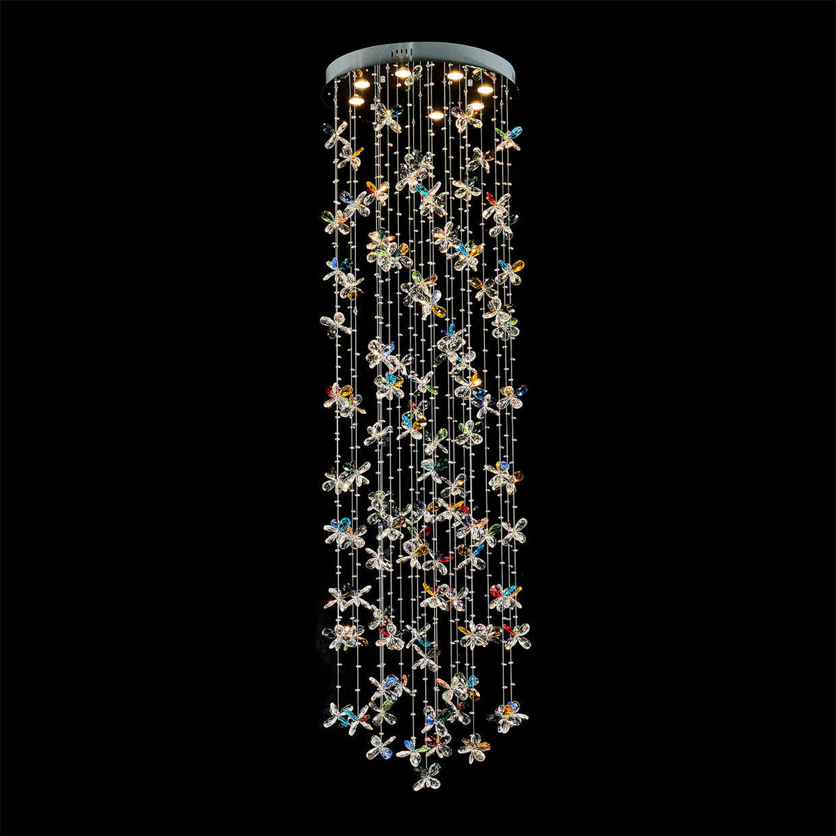 79'' Long Staircase Chandelier Modern Sparkling Crystal Lighting for High Ceilings-大吊灯-Jecanoli