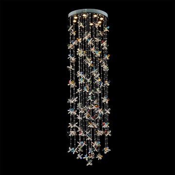 79'' Long Staircase Chandelier Modern Sparkling Crystal Lighting for High Ceilings-大吊灯-Jecanoli