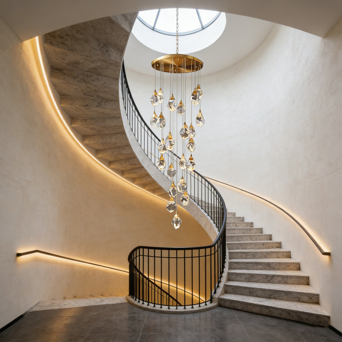 24 Lights Big Crystal Chandelier 79'' Long Chandelier for Staircase-大吊灯-Jecanoli