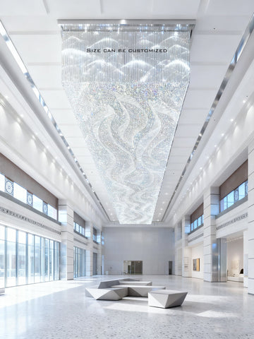 72X120 Inch Custom Made Extra Large Rectangle Flush Mounted Crystal Chandelier for Event Hall-大吊灯-Jecanoli