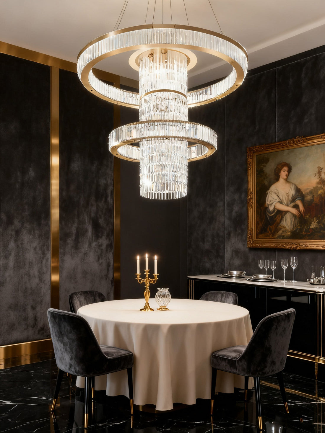 Large Modern Crystal Chandelier for Great Living Room 55"W 67"H-大吊灯-Jecanoli