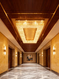 39X118 Inch Extra Large Rectangle Flush Mounted Gold Crystal Chandelier Lighting-大吊灯-Jecanoli