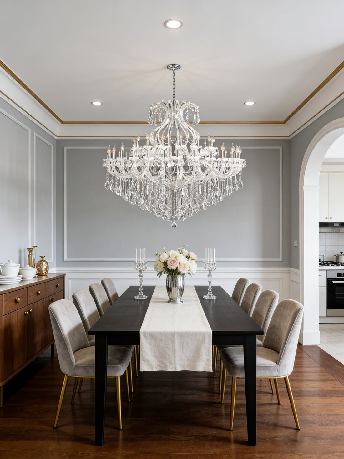 71X59 Inch Extra Wide Chandelier 49 Lights Big Chrome Maria Theresa Crystal Chandelier For Dining Room-大吊灯-Jecanoli