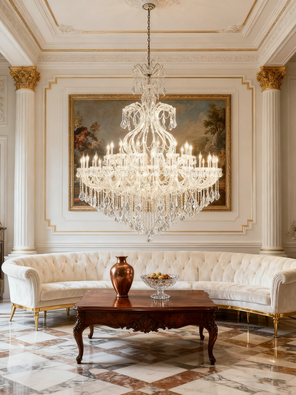 71X59 Inch Extra Wide Chandelier 49 Lights Big Chrome Maria Theresa Crystal Chandelier For Dining Room-大吊灯-Jecanoli