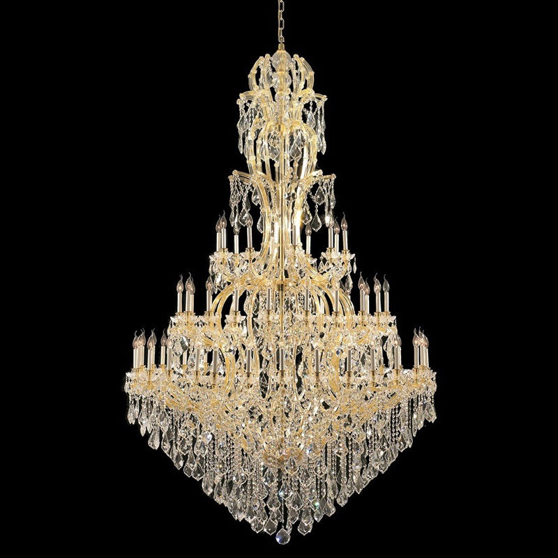 77X124 Inch Huge High Ceiling Chandelier 72 Lights Elegant Large Chrome Maria Theresa Crystal Chandelier-大吊灯-Jecanoli