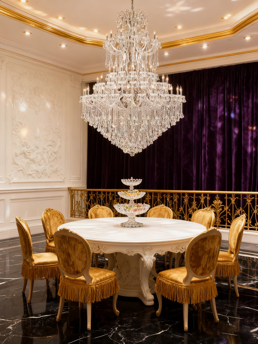77 Inch Round 84 Lights Extra Large Maria Theresa Chandelier 77"W 94"H-大吊灯-Jecanoli