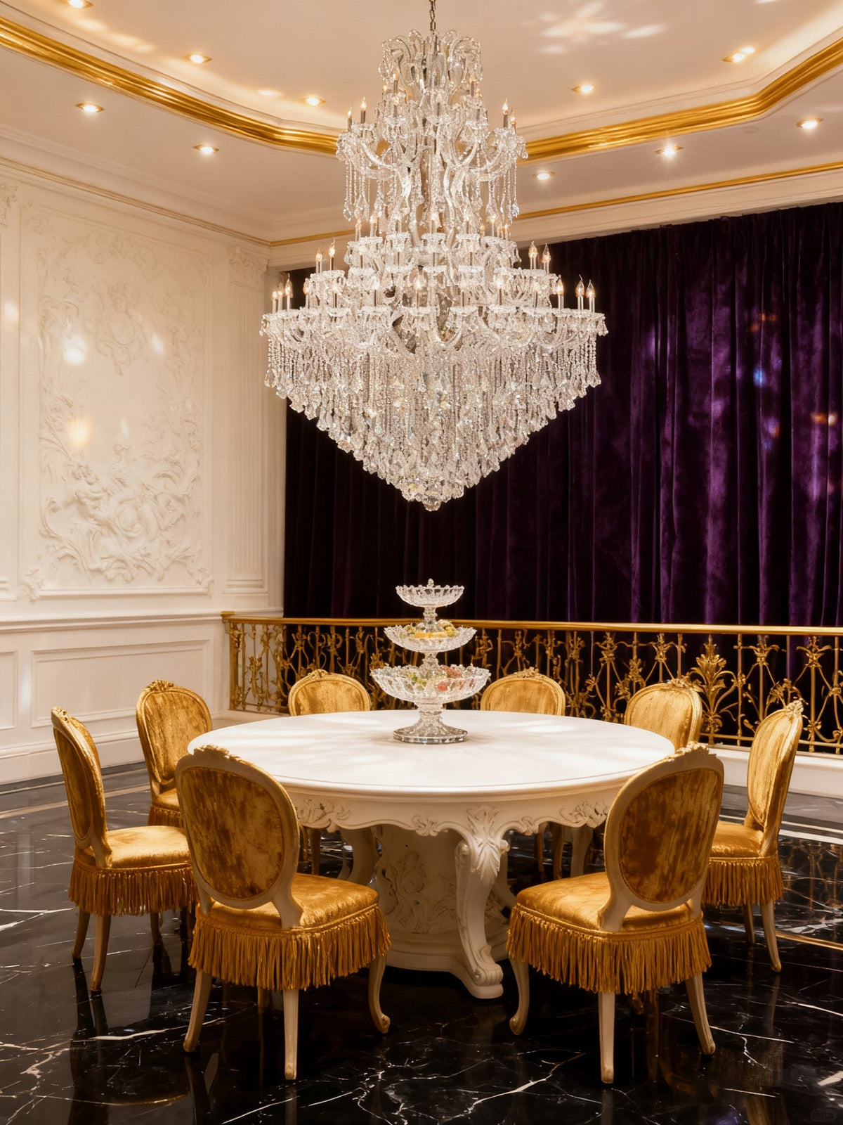 77 Inch Round 84 Lights Extra Large Maria Theresa Chandelier 77"W 94"H-大吊灯-Jecanoli