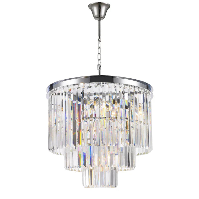 20-39 Inch Round Crystal Lighting Multiple Tiered Modern Chandelier for Living Room-现代灯-Jecanoli