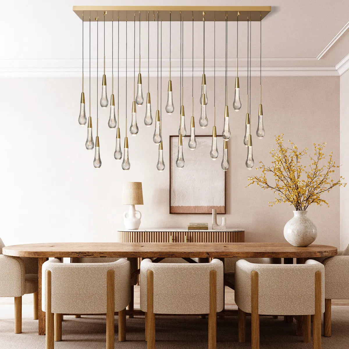 Solitaire Linear Chandelier 37'' 50'' 70'' 87" 120"W-Chandelier-Jecanoli