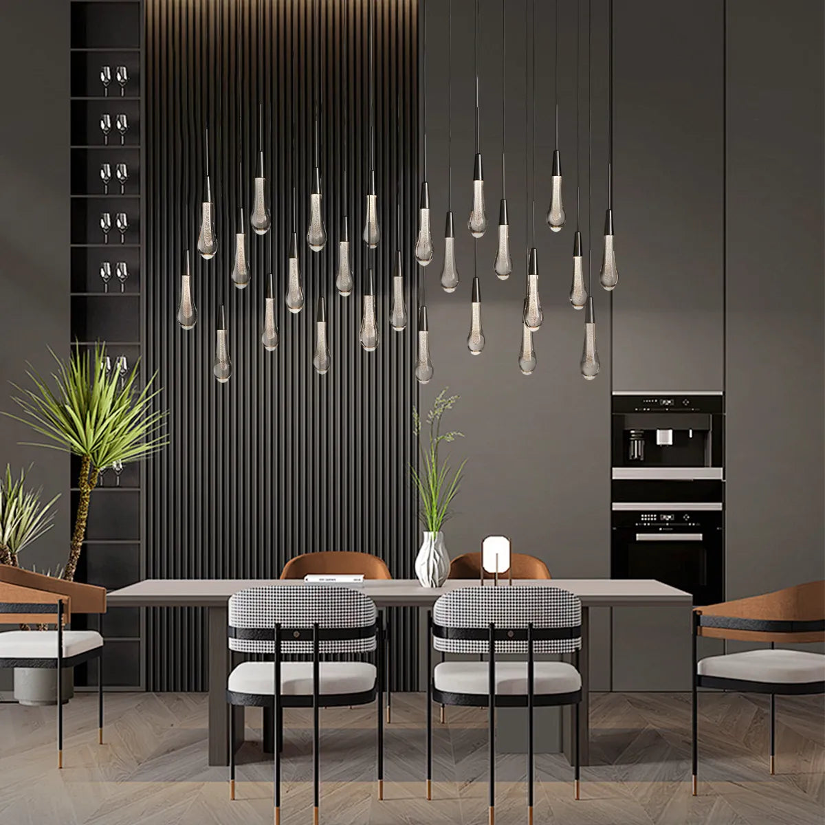 Solitaire Linear Chandelier 37'' 50'' 70'' 87" 120"W-Chandelier-Jecanoli