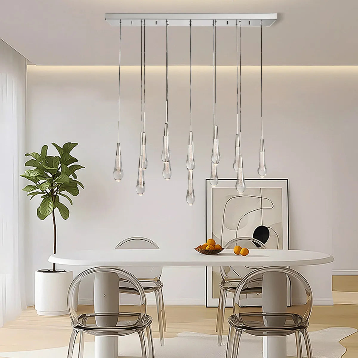 Solitaire Linear Chandelier 37'' 50'' 70'' 87" 120"W-Chandelier-Jecanoli