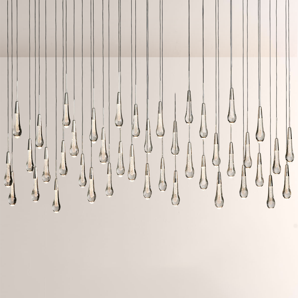 Solitaire Linear Chandelier 37'' 50'' 70'' 87" 120"W-Chandelier-Jecanoli