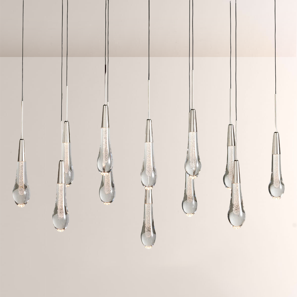 Solitaire Linear Chandelier 37'' 50'' 70'' 87" 120"W-Chandelier-Jecanoli