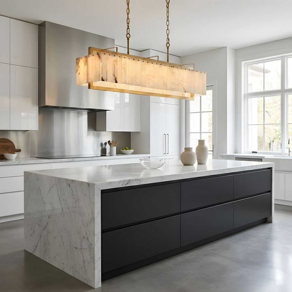 Premium Solstice Bar Alabaster Chandelier-Chandelier-Jecanoli